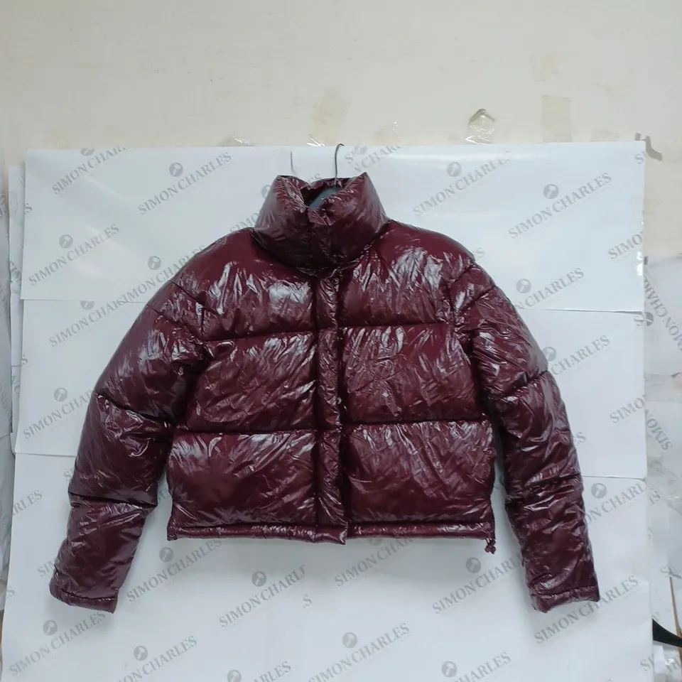 GYM KING KYLIE QUILT JACKET SIZE 10 - BURGUNDY 