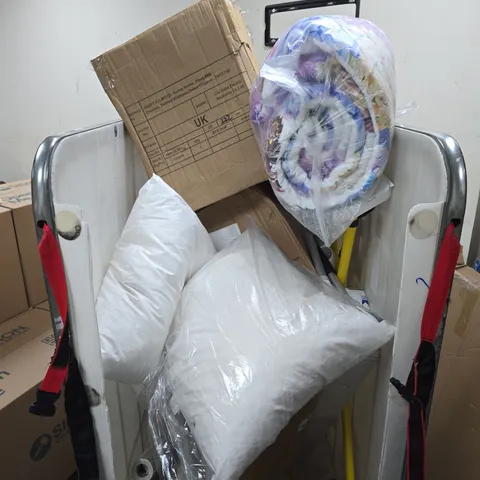 CAGE OF ASSORTED HOUSEHOLD ITEMS 