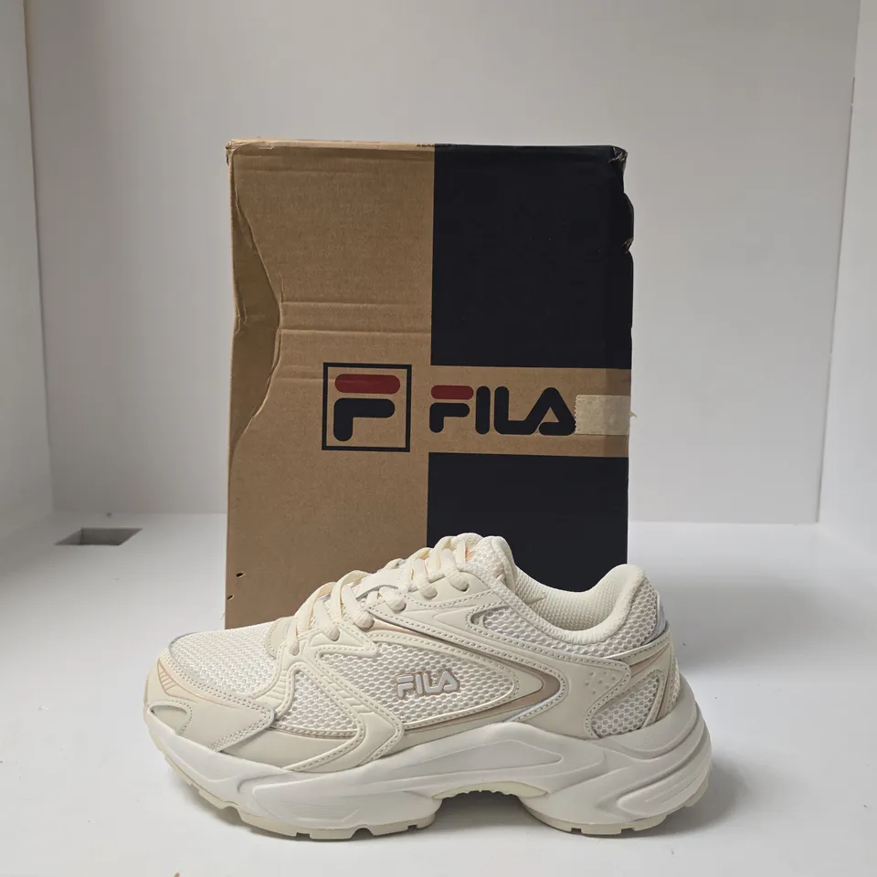 FILA CHUNKY SNEAKER – WHITE/BEIGE, MESH UPPER UK SIZE 5