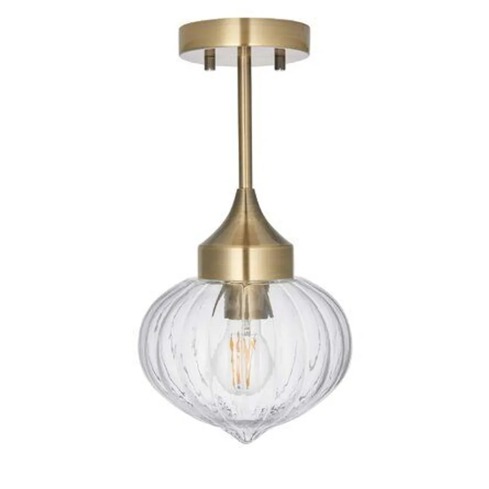 CHENEY 1-LIGHT 20CM DOME SEMI FLUSH MOUNT 