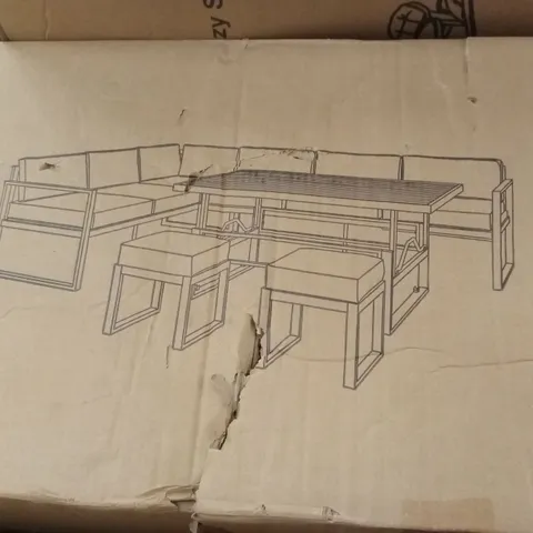 BOXED PENSACOLA OUTDOOR CORNER DINING SOFA // SOFA PARTS ONLY (1 BOX)