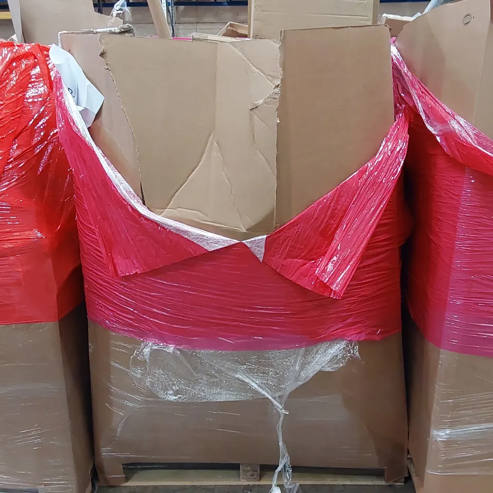PALLET OF ASSORTED ITEMS INCLUDING: PRESSURE WASHER, ELECTRIC POTATO PEELER, COAT RACK, STORAGE RACK