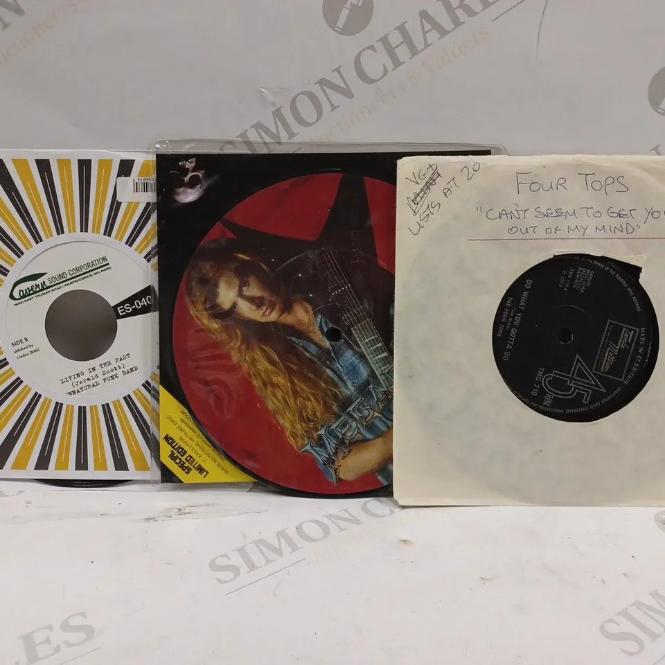 BOX TO CONTAIN APPROX. 10 X ASSORTED SMALL SIZED RECORD VINYL'S. ARTISTS VARY 
