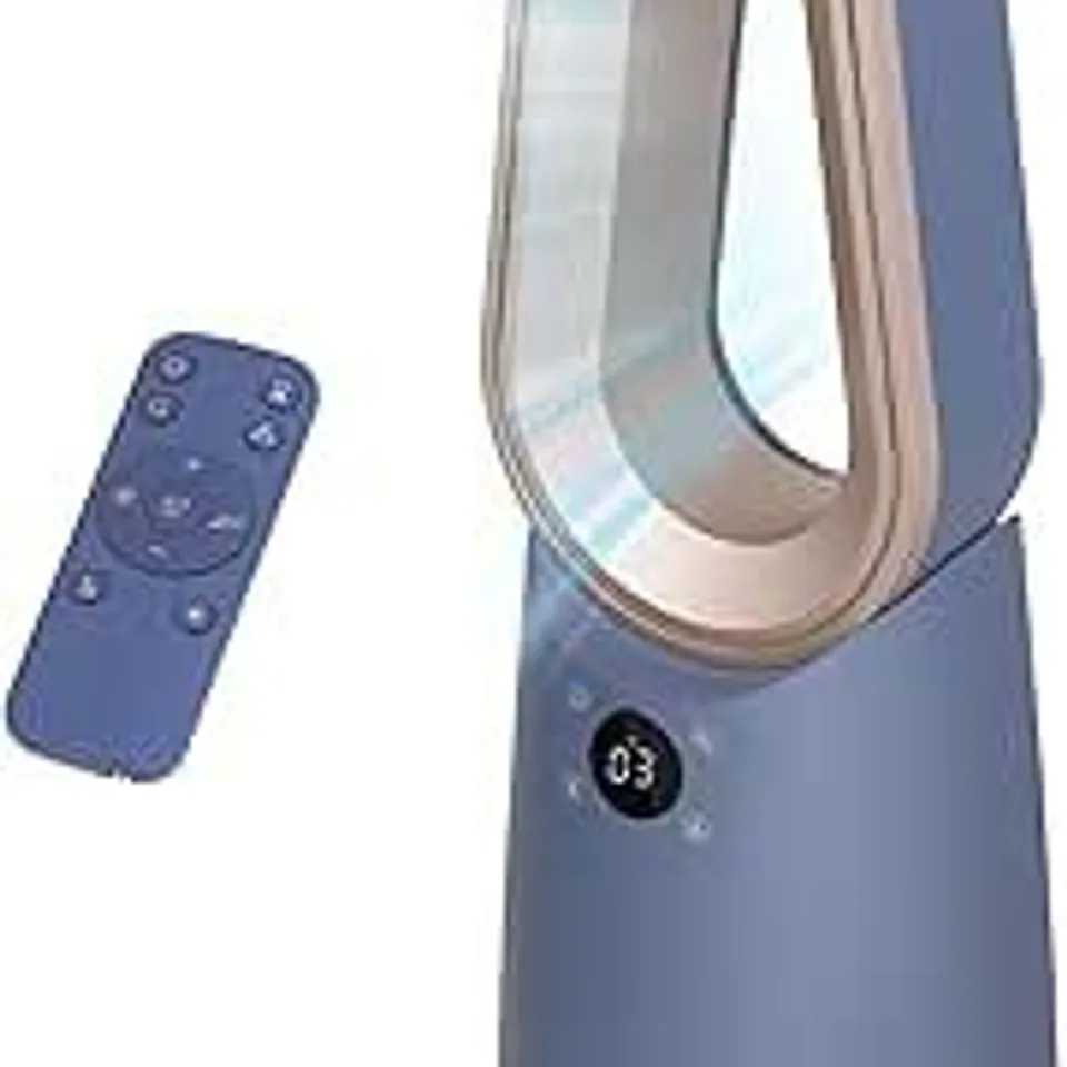BOXED RUSSELL HOBBS SMART BLADELESS COOLING FAN IN OPULENCE, 9 SPEED SETTINGS, 3 MODES, TOUCH CONTROLLED BUTTONS, WIFI ENABLED, LED DISPLAY WITH REMOTE, 80° OSCILLATION FUNCTION, 59CM TALL, RHCBLDL10B
