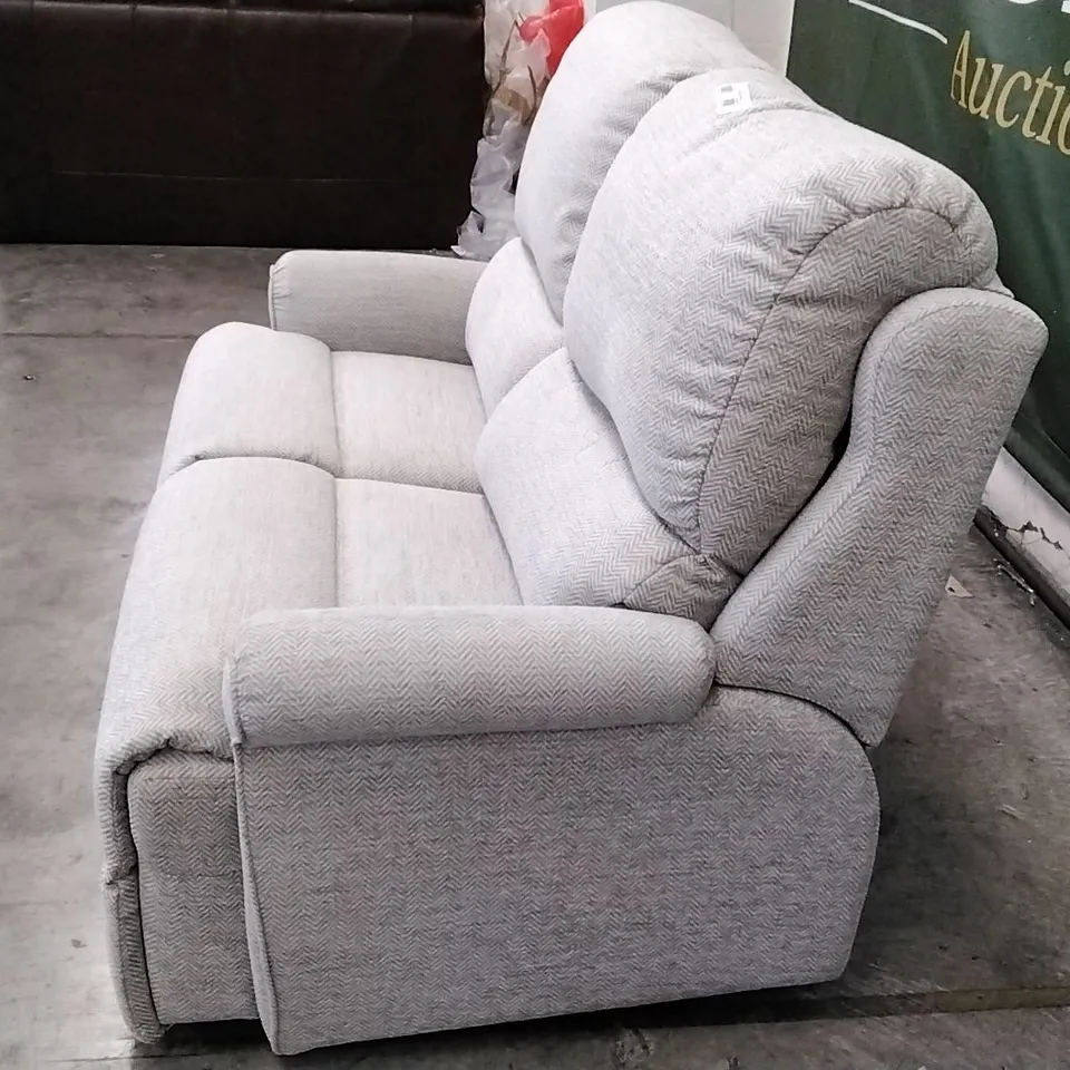 QUALITY BRITISH DESIGNER G PLAN MANUFACTURED NEWMARKET 2 SEATER SOFA - CHEVRON MIST