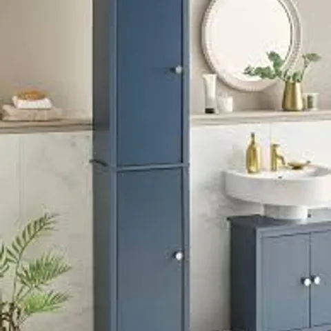 BOXED BRAMFORD TALL BATHROOM CABINET - NAVY (1 BOX)