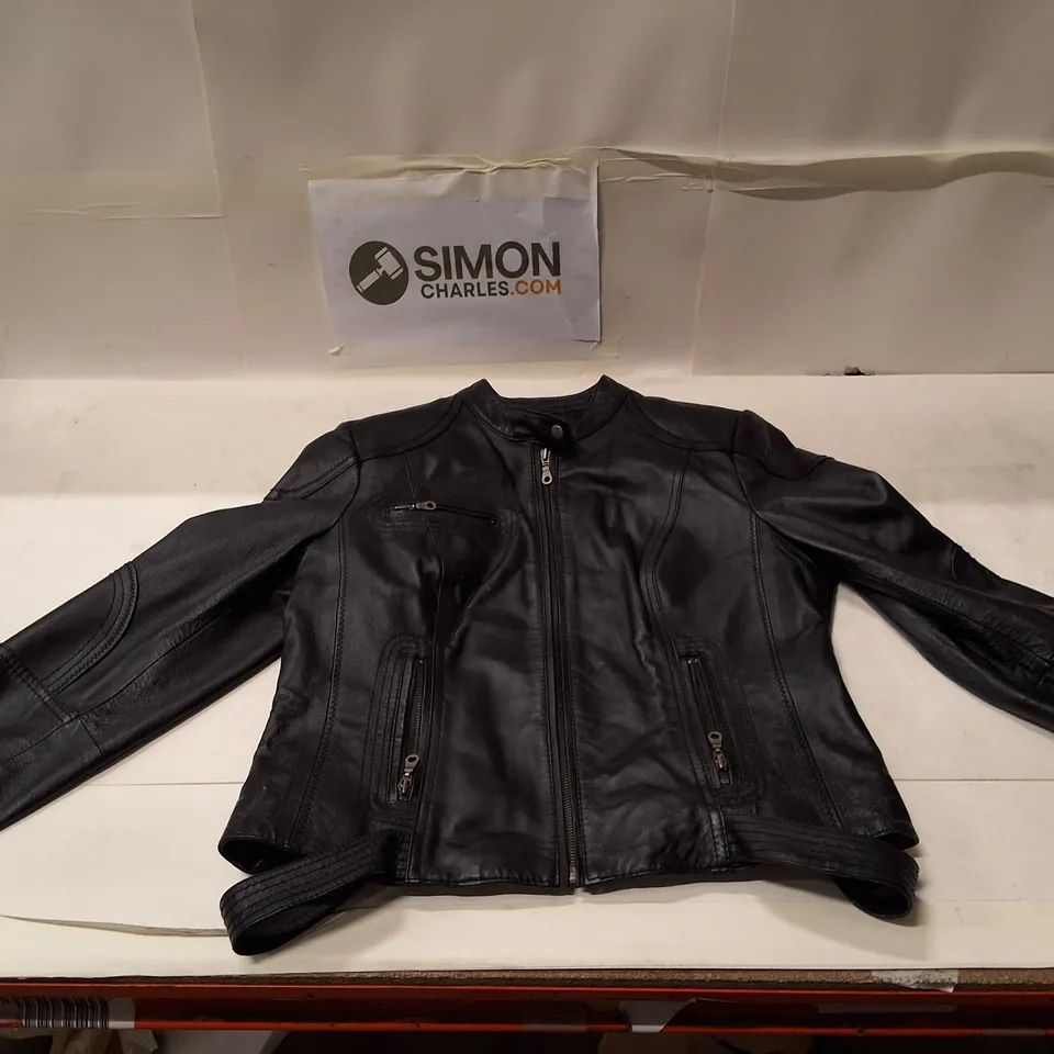 NEXT LEATHER JACKET – BLACK, BIKER STYLE