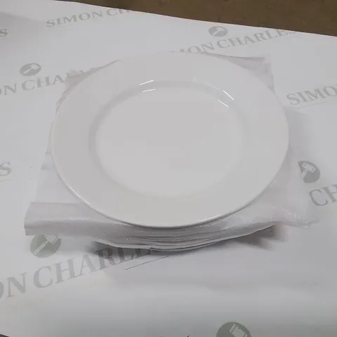 BOX CONTAINING 6 - 19CM WHITE PLATES