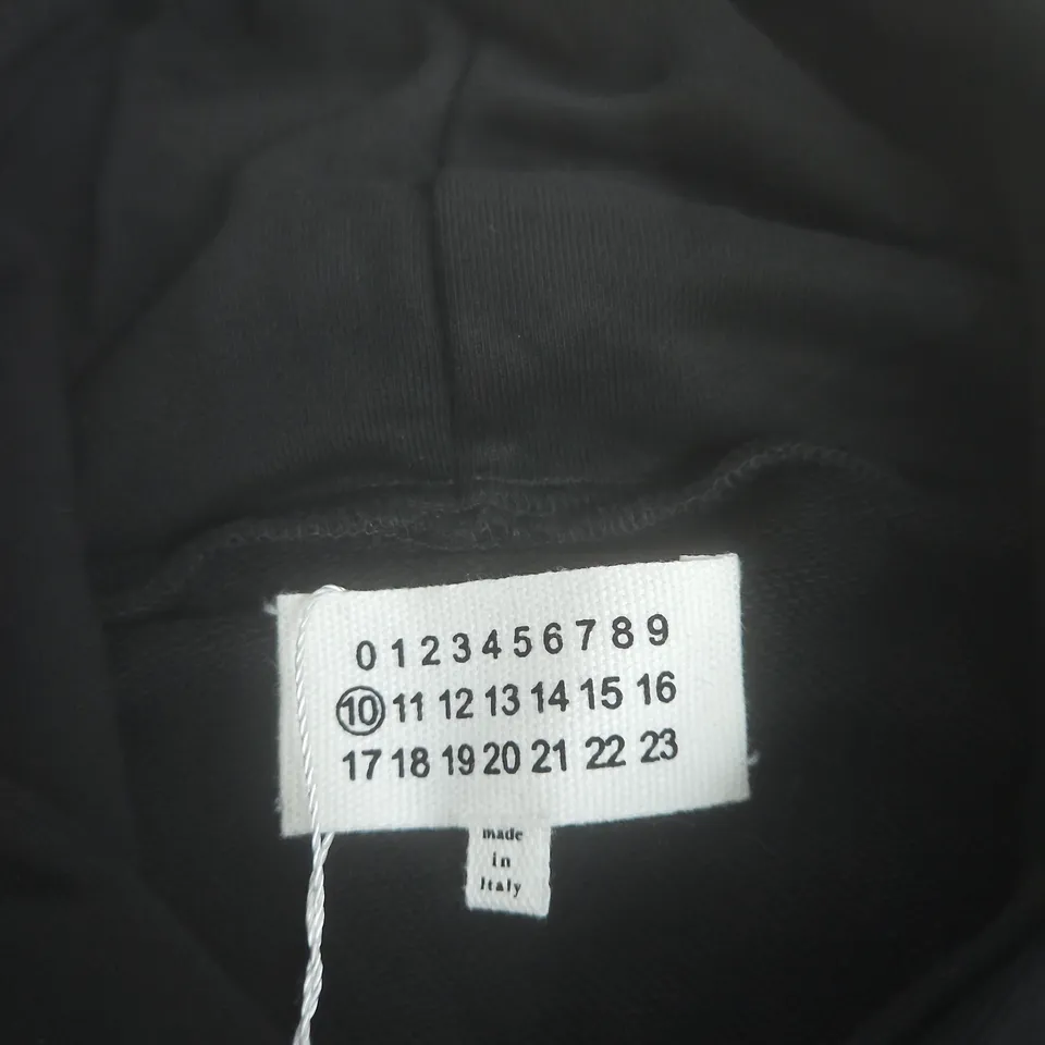 MAISON MARTIN MARGIELA HOODIE – BLACK WITH NUMBERS PRINT, MADE IN ITALY