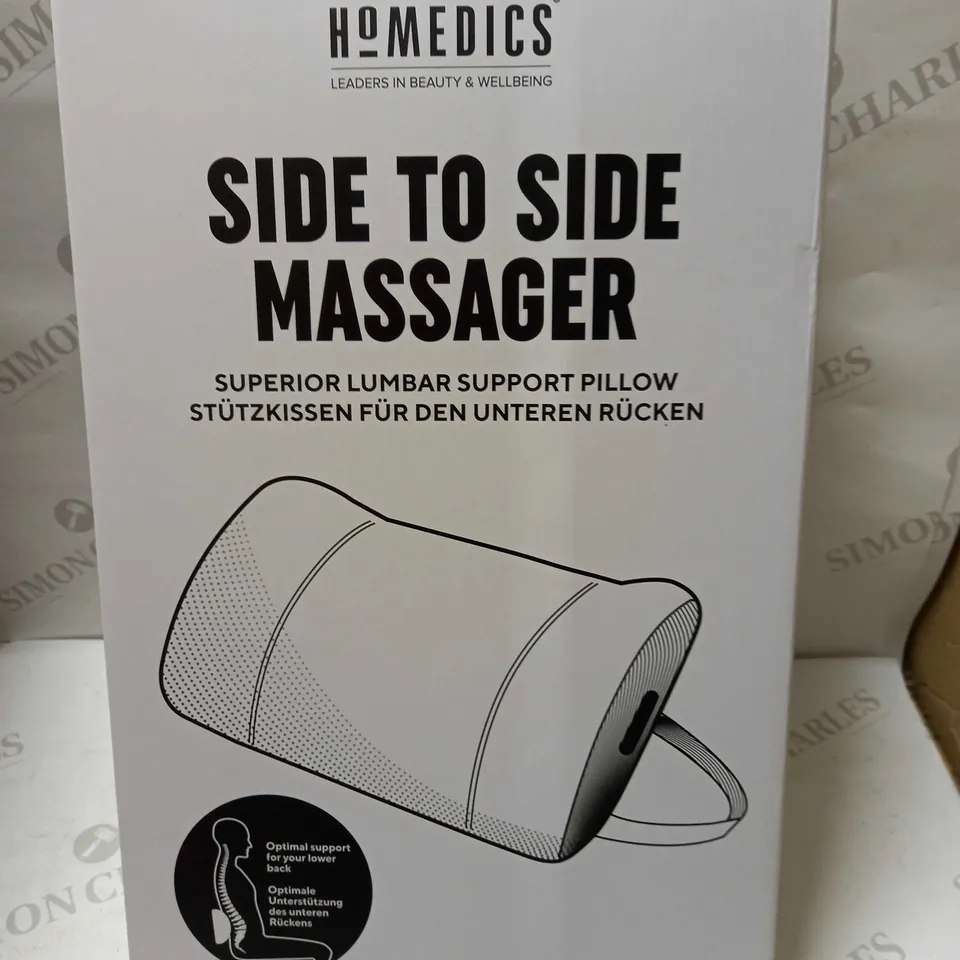 HOMEDICS SIDE TO SIDE MASSAGER SUPERIOR LUMBAR SUPPORT PILLOW