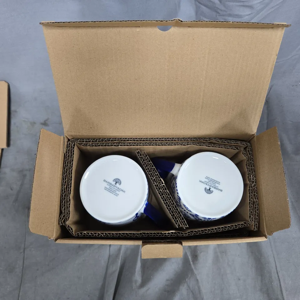 COASTAL 2 PIECE MUG SET, 370ML – BLUE & WHITE CERAMIC