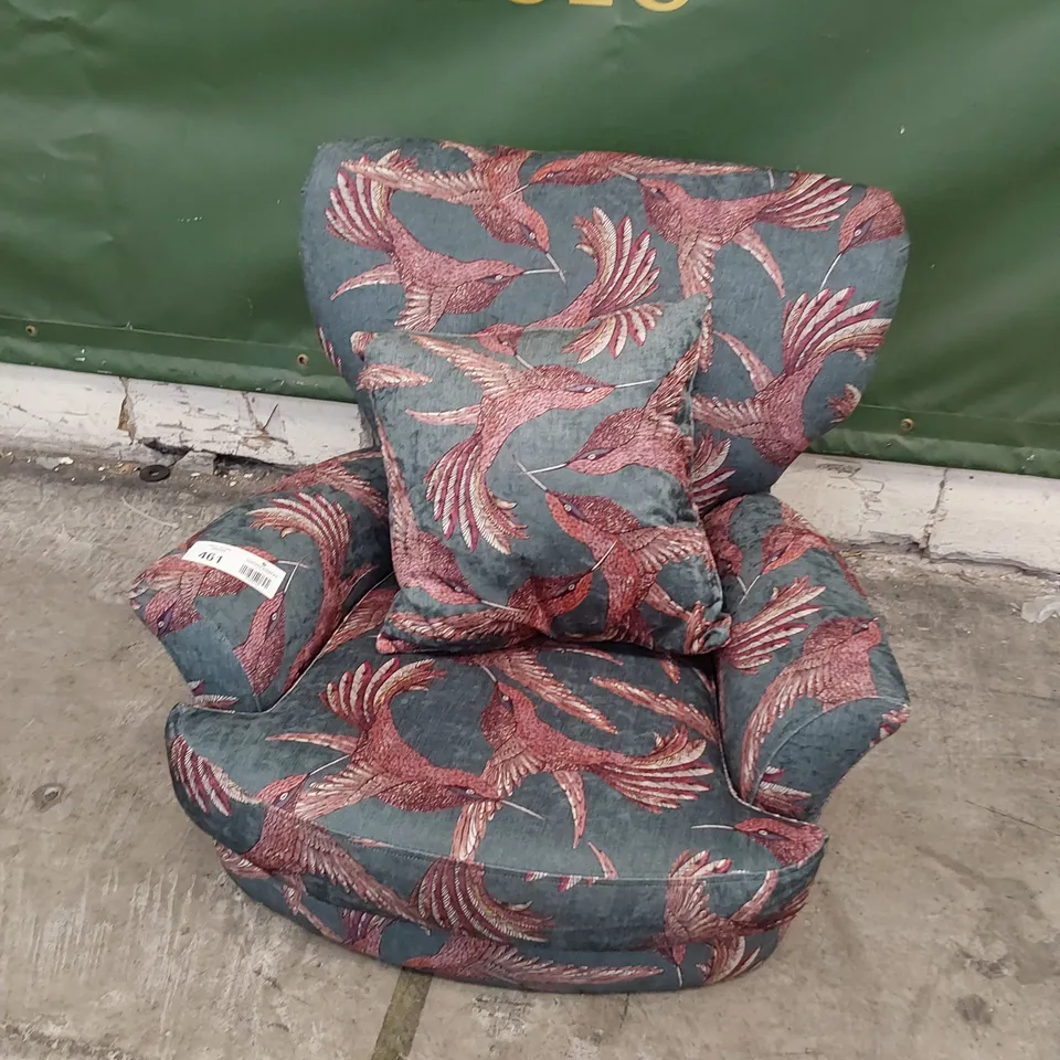 QUALITY BRITISH DESIGNER LOUNGE Co. OCCASIONAL CHAIR BIRD OF PARADISE FABRIC