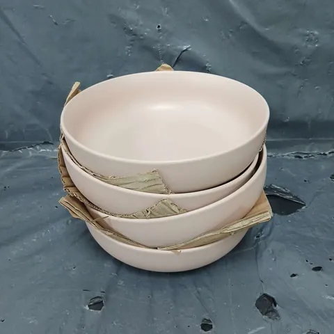 4 X BOWL SET IN SALMON PINK - COLLECTION ONLY 