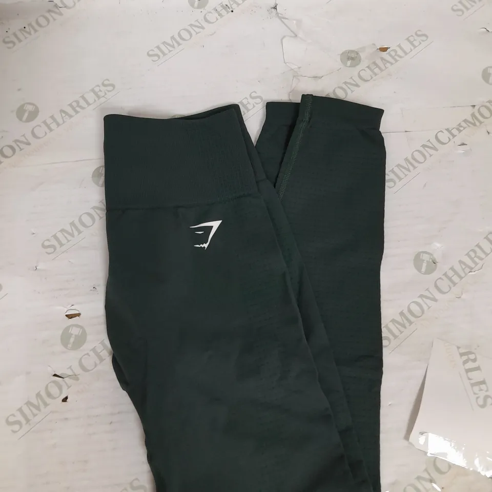 GYMSHARK VITAL SEAMLESS LEGGINGS IN WOODLAND GREEN MARL SIZE M