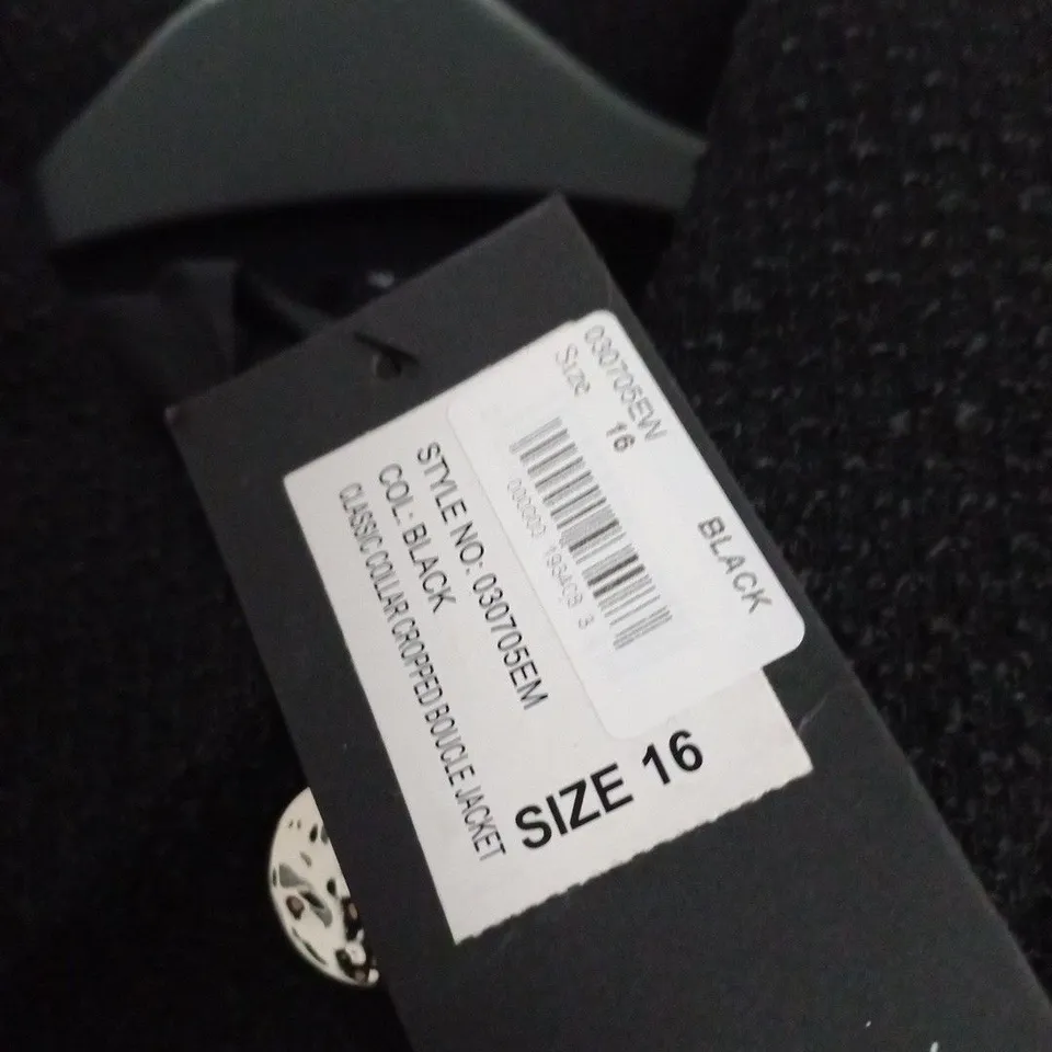 EMECO BLACK COAT, SIZE UK 16