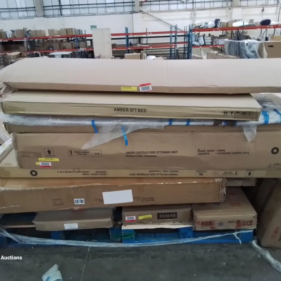 PALLET OF ASSORTED INCOMPLETE FURNITURE & FURNITURE PARTS