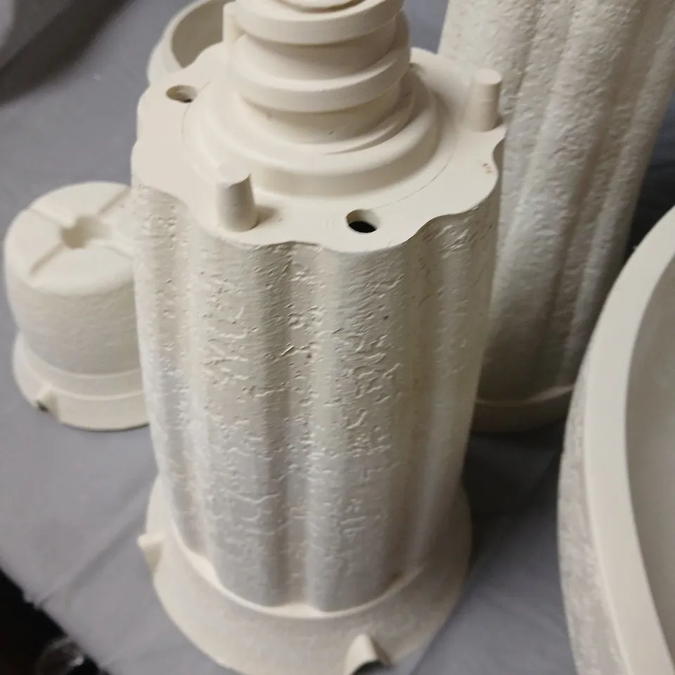 Bari Fountain Garden Water Feature – Basin, pedestal & pump components with Owner's Manual