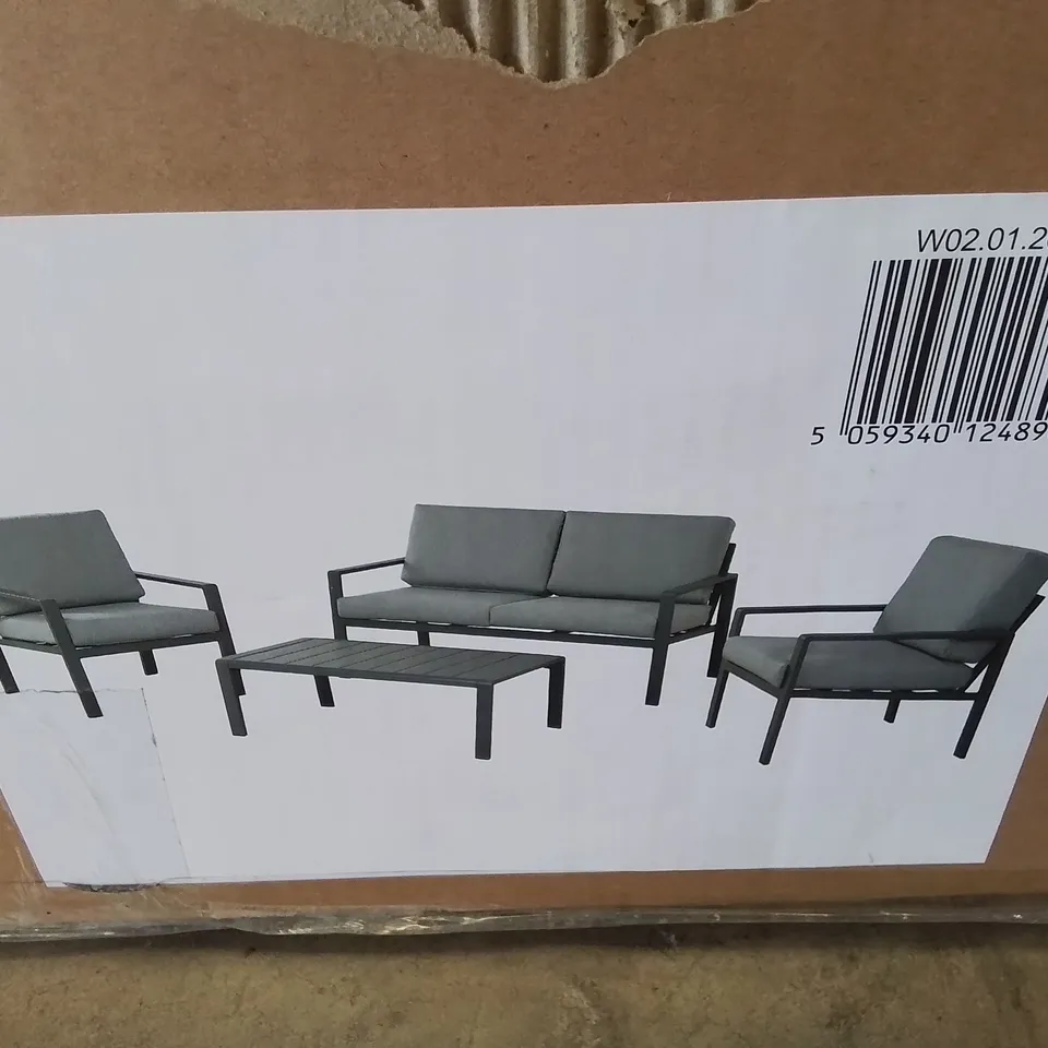 BOXED GOODHOME MOOREA ALUMINIUM COFFEE SET WITH CUSHIONS