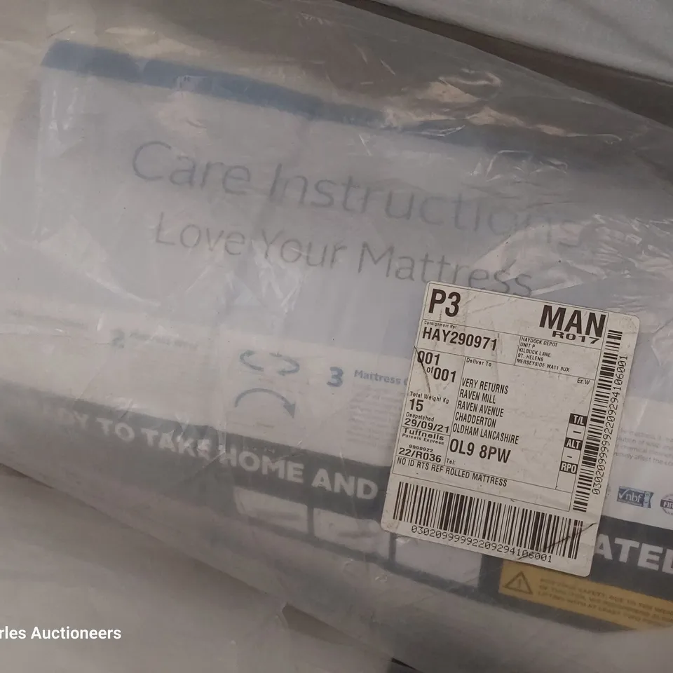 BAGGED & ROLLED AIRSPRUNG 4'6" DOUBLE PRIESTLY COMFORT MATTRESS 
