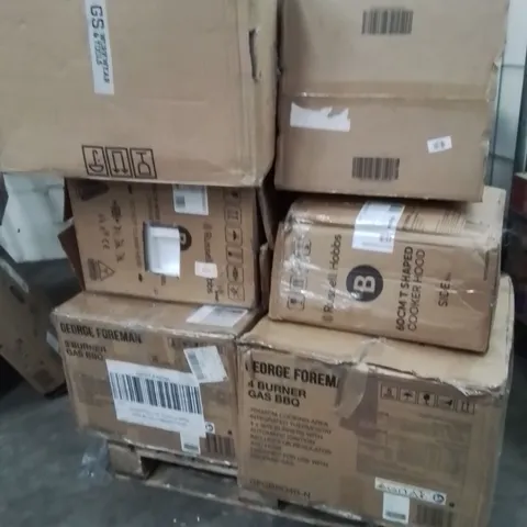 PALLET OF ASSORTED ELECTRICAL ITEMS TO INCLUDE;48 CAN BEVERAGE COOLER,BARBECUE,COOKER HOOD,ROBOT CLEANING DEVICE