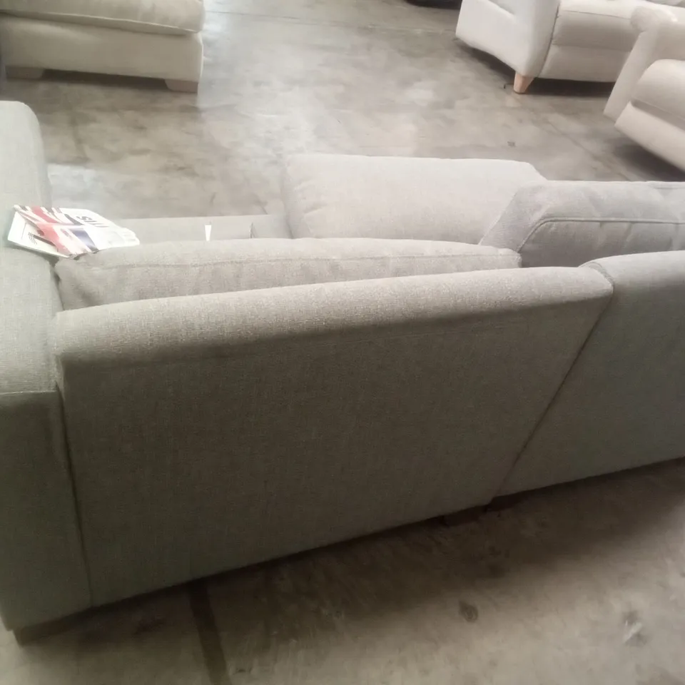 DESIGNER THE LOUNGE COMPANY MADE CENTRE & LHF SOFA - GREY FABRIC 