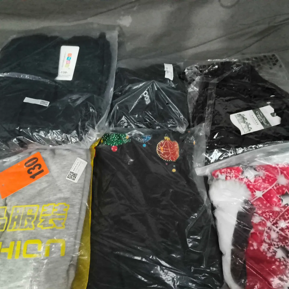 APPROXIMATELY 20 ASSORTED CLOTHING ITEMS IN VARIOUS SIZES, STYLES & COLOURS TO INCLUDE BRANDS SUCH AS FASHION, EGO, CRLAISRWOLF, ETC - COLLECTION ONLY