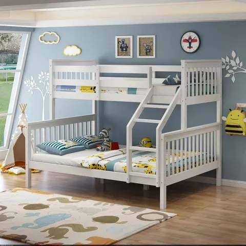 BOXED NOAH WHITE WOODEN TRIPLE SLEEPER BUNK BED IN WHITE (2 BOXES)