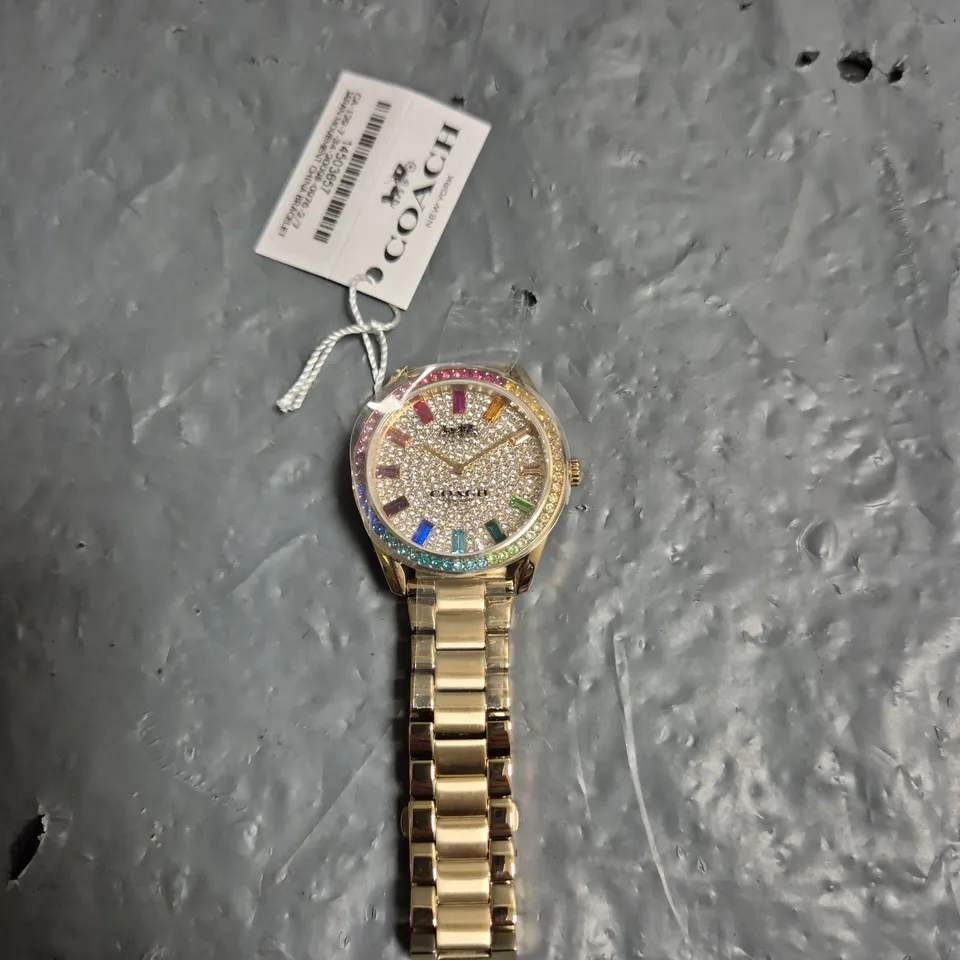 COACH PRESTON STAINLESS STEEL WITH RAINBOW