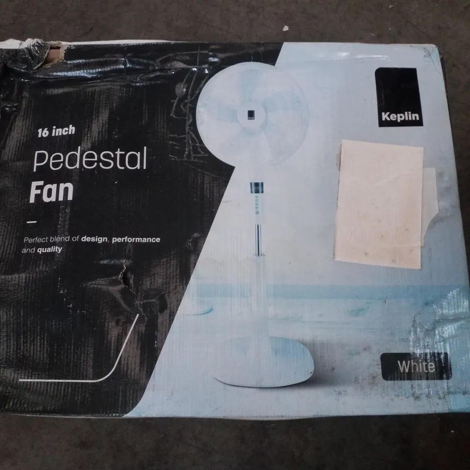 BOXED KEPLIN 16" PEDESTAL FAN - WHITE