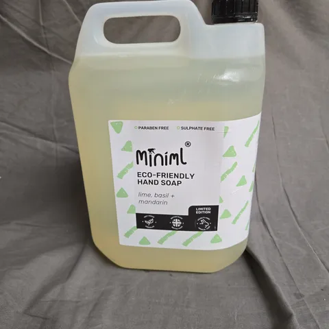 MINIMAL ECO FRIENDLY HAND SOAP IN LIME, BASIL & MANDARIN 5L - COLLECTION ONLY