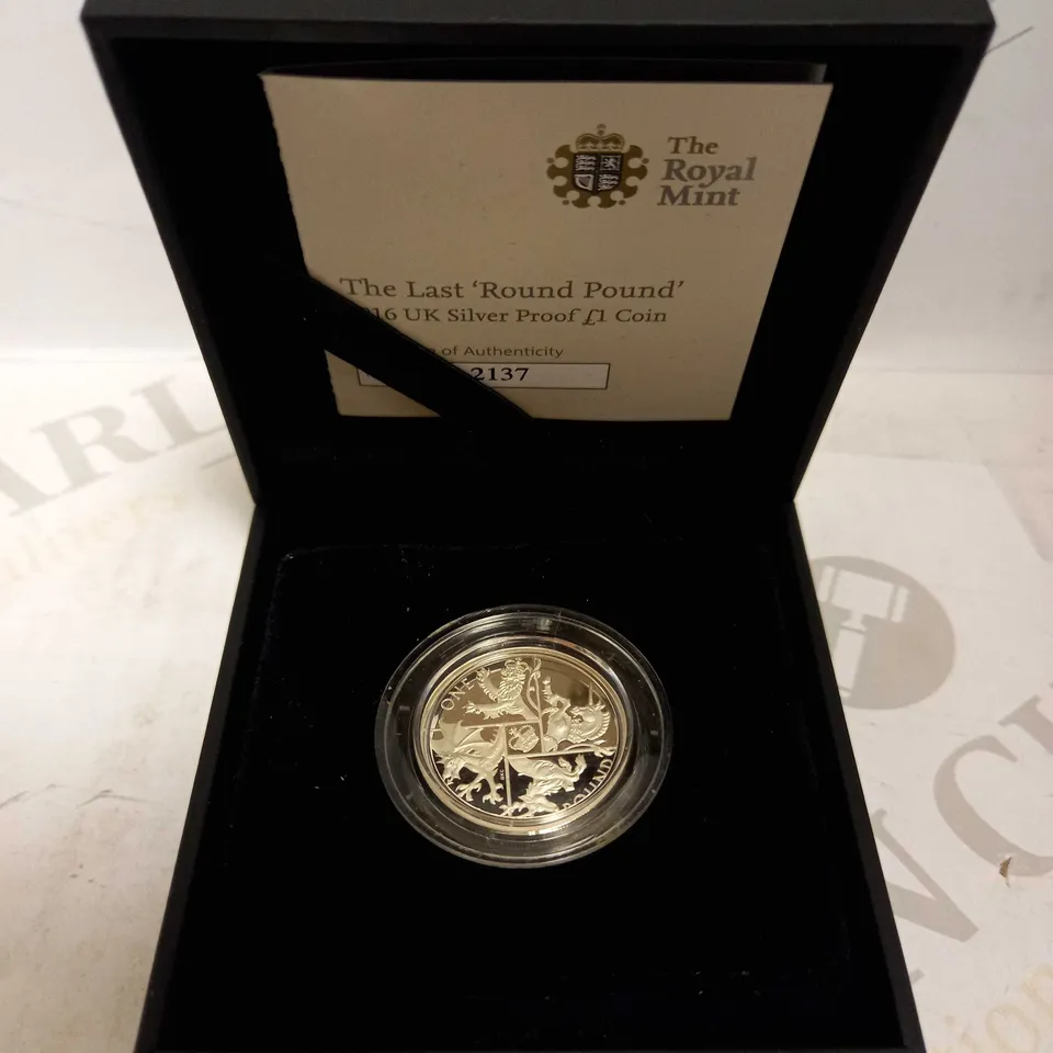 THE ROYAL MINT THE LAST 'ROUND POUND' 2016 UK SILVER PROOF £1 COIN