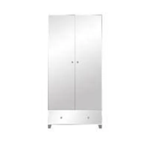 BOXED WHITE MIRROR BELLAGIO 2 DOOR 1 DRAWER WARDROBE CARCASS + FRONT (ONE BOX ONLY, 2 OF 2 ONLY)