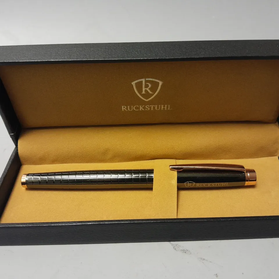 RUCKSTUHL ROSE GOLD STAINLESS STEEL LUXURY PEN IN GIFT BOX 
