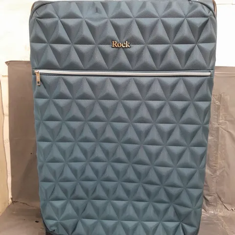 BOXED ROCK LUGGAGE JEWEL 4 WHEEL SOFT LARGE SUITCASE - BLUE