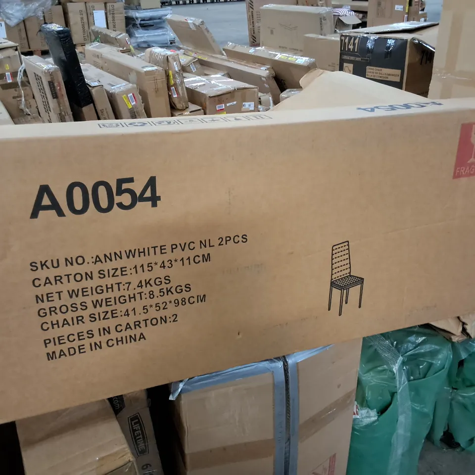 BOXED PAIR OF ANN WHITE PVC CHAIRS