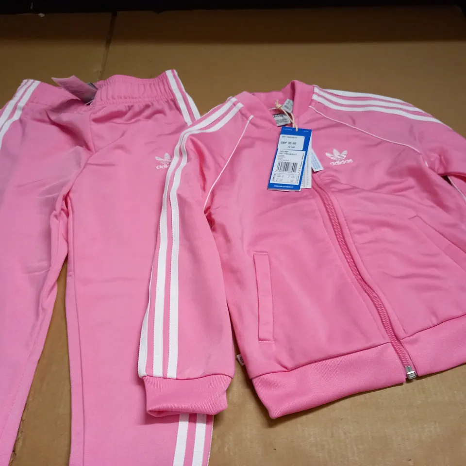 ADIDAS KIDS PINK TRACKSUIT - UK 3-4 YRS