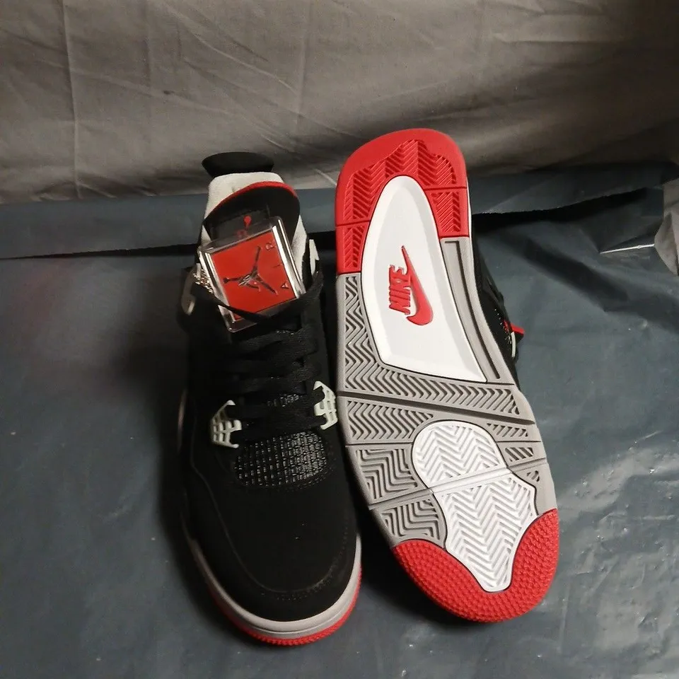 NIKE AIR JORDAN  RETRO SNEAKERS – BLACK/WHITE/RED - UK 11
