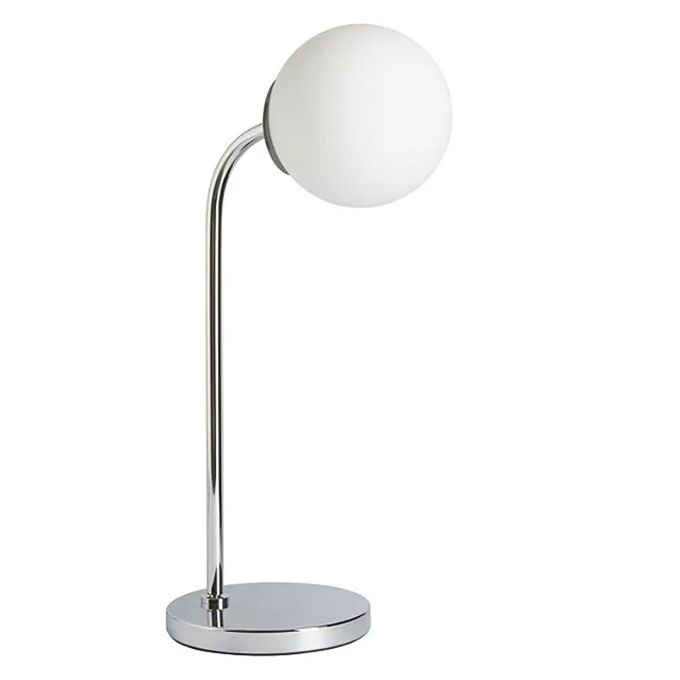 JOHN LEWIS ODYSSEY TOUCH CONTROL LAMP, CHROME EFFECT, OPAL GLASS SHADE