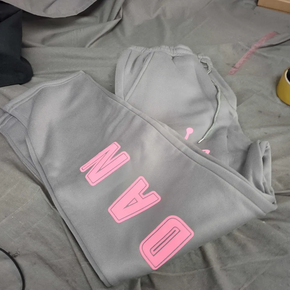 GREY JOGGERS WITH PINK LETTERING AIR JORDAN 