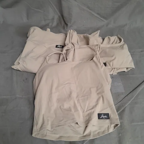 JASMINE ELIZABETH 3PCE ACTIVEWEAR SET IN TAUPE SIZE L