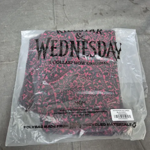 KILLSTAR X WEDNESDAY NEVERMORE MINI DRESS – BLACK/GREY, WOMEN'S CLOTHING UK SIZE XL