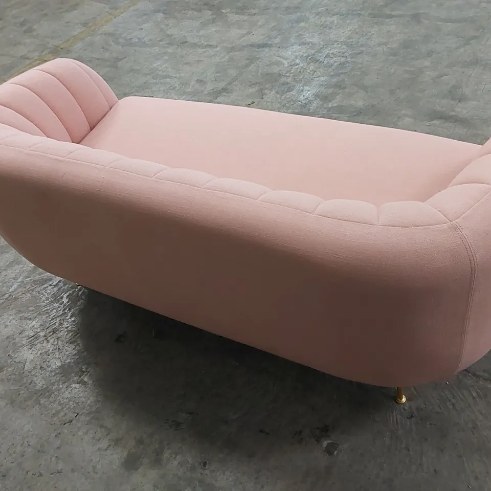 DESIGNER PINK FABRIC TUB STYLE 2 SEATER SOFA