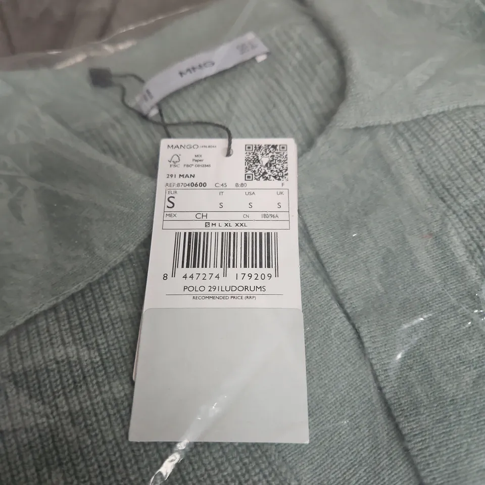 BAGGED MANGO GREEN SMALL WOOL POLO TOP