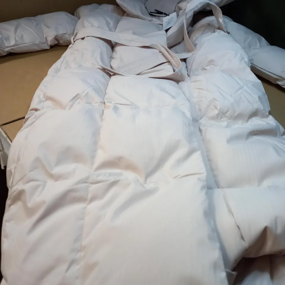 DESIGNER BEIGE PADDED FULL LENGTH COAT - M/L