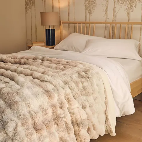 COZEE HOME GIFTABLE TEXTURED LUXURY FAUX FUR THROW IN PINK