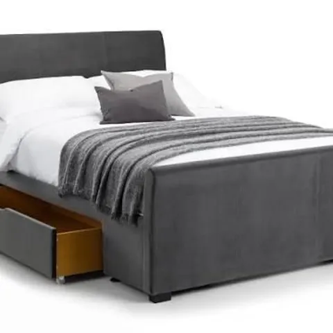 BOXED CAPRI VELVET DRAWER BED - DARK GREY // SIZE: DOUBLE (4 BOXES) 