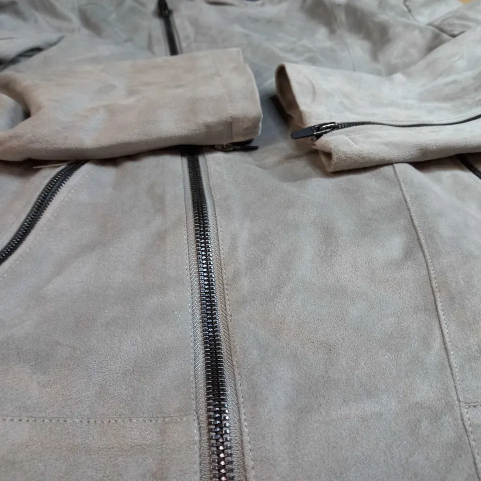 ZARA GREY FAUX SUEDE MENS JACKET - SMALL