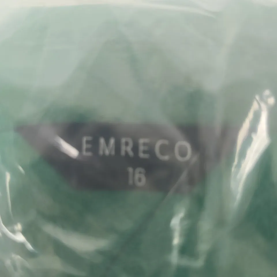 EMRECO GREEN SINGLE-BREASTED REVERE COLLAR COAT, UK SIZE 16 (STYLE NO. 090614EW)
