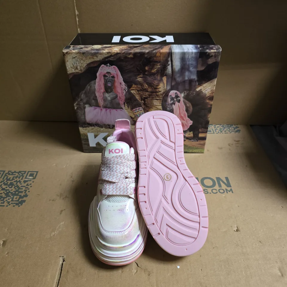 KOI KALEIDOSCOPE PLATFORM TRAINERS - RAINBOW - UK SIZE 3