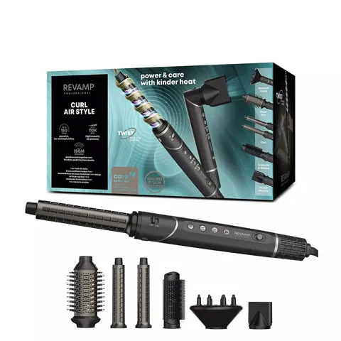 REVAMP PROFESSIONAL CURL AIR STYLE HAIR STYLER WITH ATTACHMENTS – BOXED